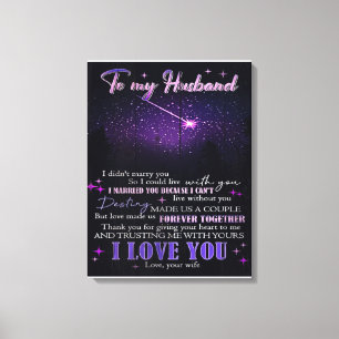 Voor mijn man Decor, schat Love Letter in Canvas Afdruk