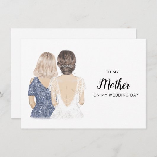 Voor mijn moeder op mijn trouwdag kaart (Voorkant / Achterkant)