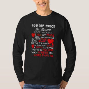 Voor mijn nichtje in de hemel verloren nichtje her t-shirt