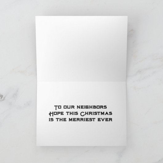 VOOR MIJN OF ONZE "BUURT" IN CHRISTMAS FEESTDAGEN KAART (Binnen)