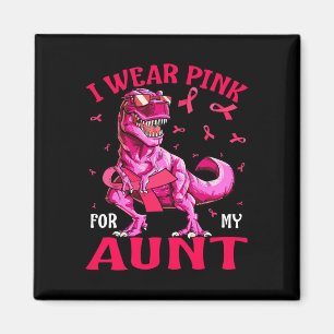 Voor mijn tante Breast Cancer Awareness Dinosaur Magneet