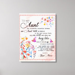 Voor mijn tante Gift, vlindervloed van nicht Canvas Afdruk