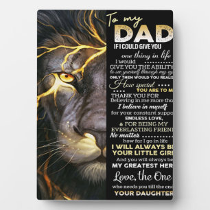 Voor mijn vader Schattige brief Lovely Gift Fotoplaat