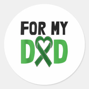 Voor mijn vader Stigma Green Ribbon Shirt Mental H Ronde Sticker