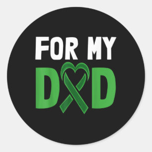 Voor mijn vader Stigma Green Ribbon Shirt Mental H Ronde Sticker