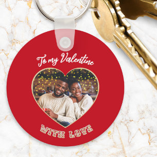 Voor mijn Valentijnsdag Persoonlijke Foto & Berich Sleutelhanger