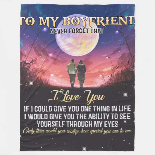 Voor mijn vriend hou ik van jou fleece deken (Voorkant)