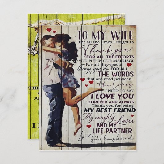 Voor mijn vrouw Cadeau | Liefdescitaten Cadeau | Kaart (Voorkant / Achterkant)