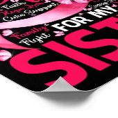 Voor mijn zuster Borst Cancer Awareness Butterfly  Poster (Hoek)