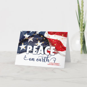 voor militaire vrede op aarde Amerikaanse vlag Feestdagen Kaart