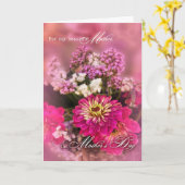 Voor moeder op Moederdag Roze Feminine Bouquet Kaart (Gele Bloem)