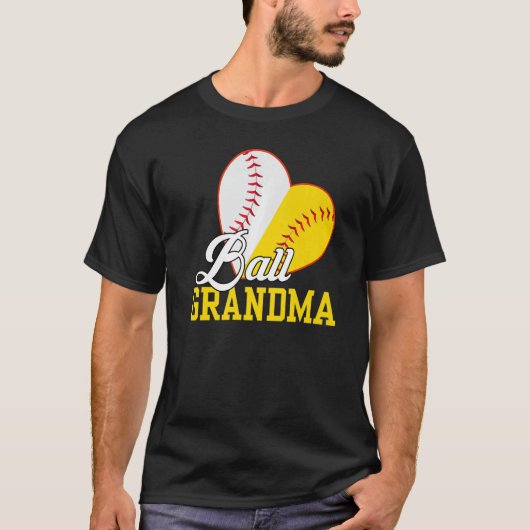 Voor Moederdag Ball Grandma Softball Baseball T-shirt (Voorkant)