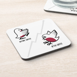 Voor & Na Koffie Zombie naar Frenzy Funny Robin Bier Onderzetter