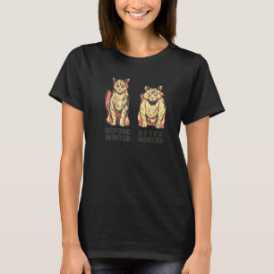Voor Na Winter Kat  Maine Coon Kleding T-shirt