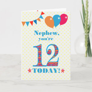 Voor Nephew 12e Kaart van de 12e verjaardag van de