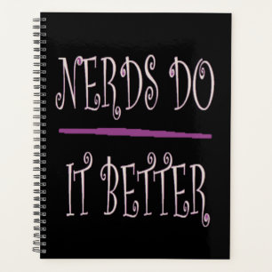 voor Nerds zwart met fancy tekst Planner