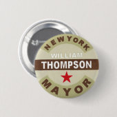 Voor NYC Mayor William Thompson Button (Voorkant /achterkant)