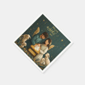 Voor ons is een kind geboren geboorte découpage servet (Hoek)