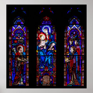 Voor ons is een kind geboren Glas in lood Poster