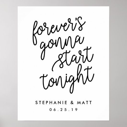 Voor | Onthaal voor zwarte en witte bruiloft Poster (Voorkant)