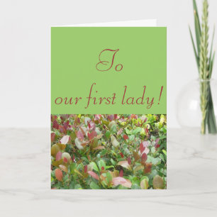 Voor onze first lady bedankkaart