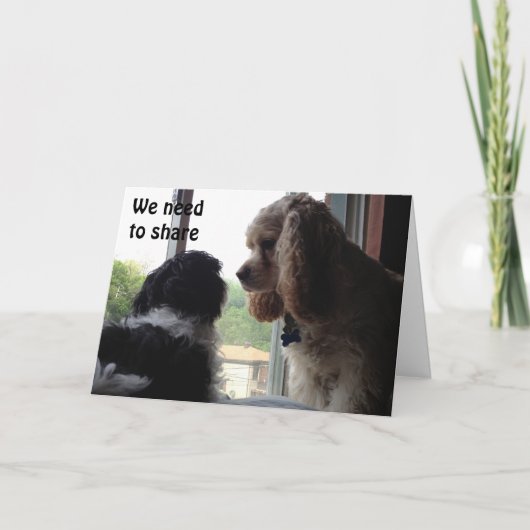 VOOR ONZE GEDEELDE VERJAARDAGS-PUPS IN EEN RAAM KAART (Voorkant)
