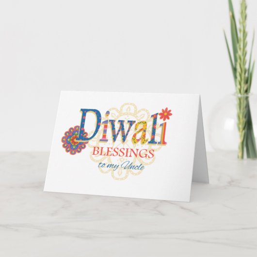 Voor oom Diwali Blessings met Rangolis Card Kaart (Voorkant)