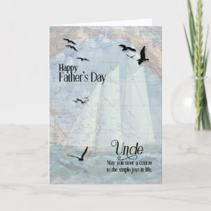 voor oom Nautical Sailing the Zeeen Vaderdag Feestdagen Kaart