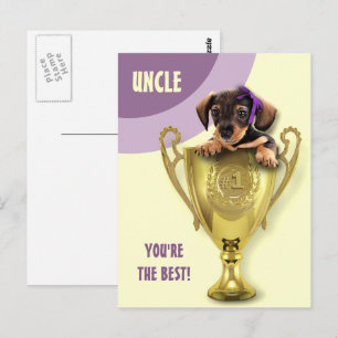 Voor oom op Vaderdag. Cute Puppy Briefkaart