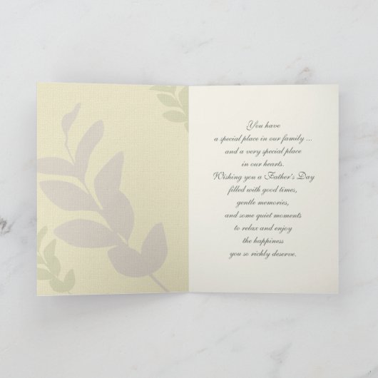 Voor oom op Vaderdag. Elegant Leaf Pattern Kaart (Binnen)