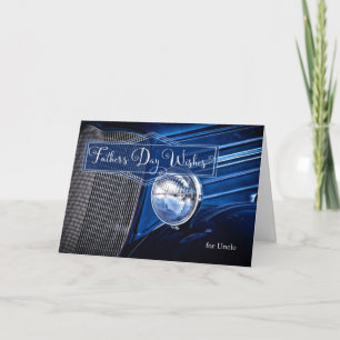 voor oom op Vaderdag in een klassieke auto Kaart