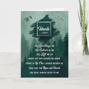 voor oom's Birthday Forest Green Woodland Theme Kaart