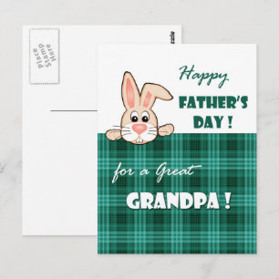 Voor opa op Vaderdag schattig konijn Briefkaart