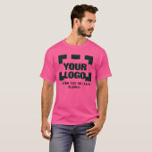 Voor +optioneel Achter, Zakelijke logo Heet roze T-shirt (Voorkant volledig)