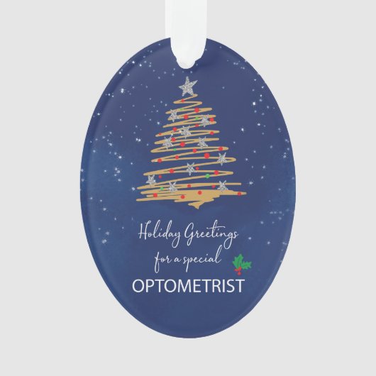 Voor Optometrist Kerstboom Marine aangepaste naam Ornament (voorkant)
