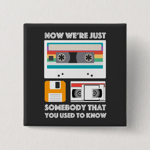Voor oude schooltech Gadget Lovers - VHS, Cassette Vierkante Button 5,1 Cm