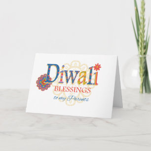 Voor ouders Diwali Blessings met Rangolis Card Kaart