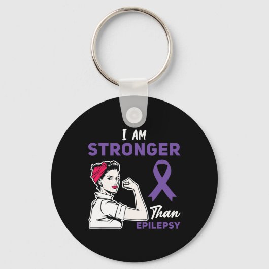 Voor paarse lintstrijder en supporters - Epileps Sleutelhanger (Voorkant)