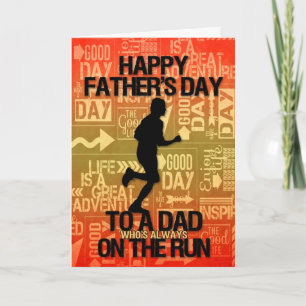 voor papa op The Fathers Day Runner Sport Theme Kaart