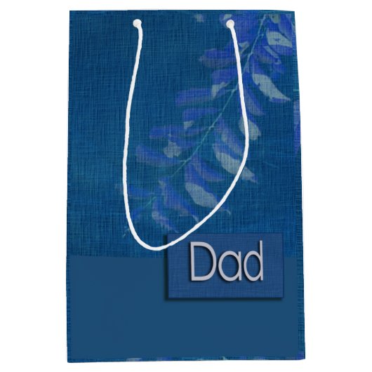 Voor papa op Vaderdag. Elegant Leaf Pattern Medium Cadeauzakje (Voorkant)