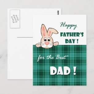 Voor papa op Vaderdag. Leuk konijn Briefkaart