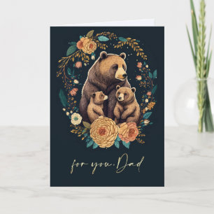 Voor papa op Vaderdag Leuke Beren Folk Art Kaart