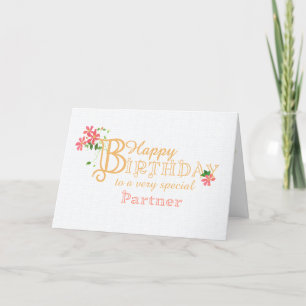 Voor Partner Birthday met Clematis Flowers Kaart
