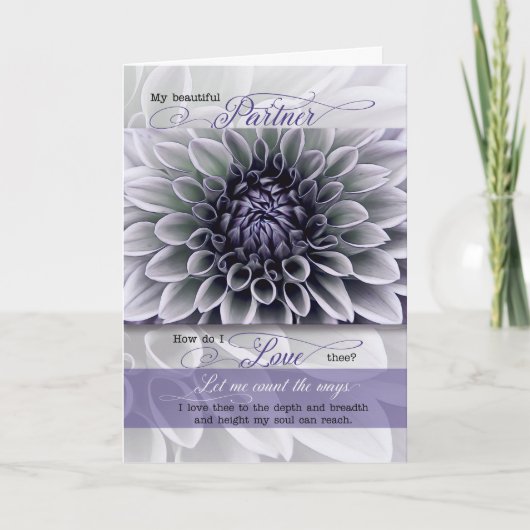voor Partner Romantic Birthday Soft Lavender Flowe Kaart (Voorkant)