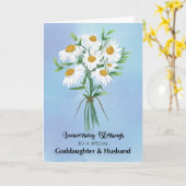 Voor peetdochter en echtgenoot trouwdag kaart (Gele Bloem)