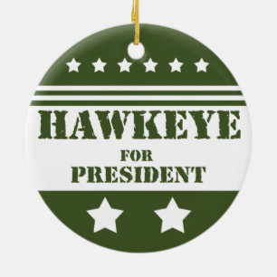 Voor President Hawkeye Keramisch Ornament