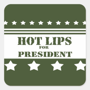 Voor President Hete Lippen Vierkante Sticker