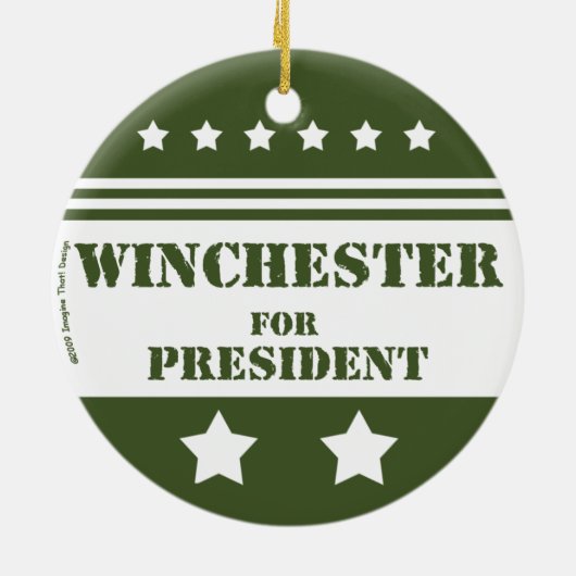 Voor President Winchester Keramisch Ornament (Achterkant)