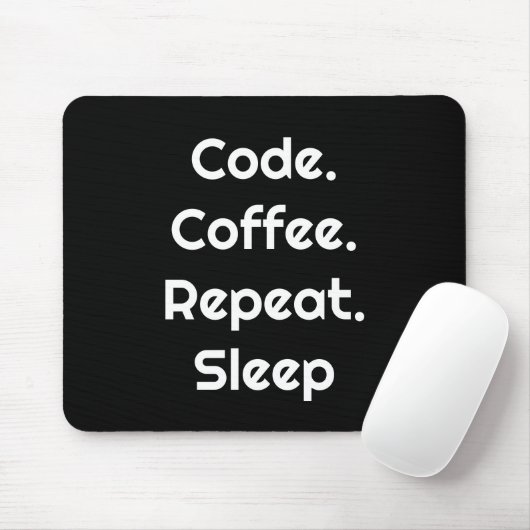 Voor programmeurs – Code. Coffee. Repeat. Sleep Muismat (Met muis)