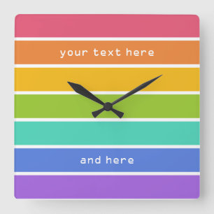  voor regenboogkleuren vierkante klok